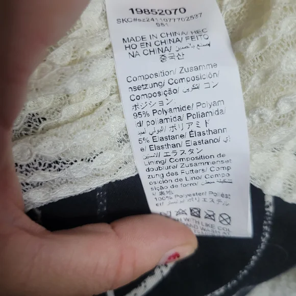 SHEIN Cream Textured Blouse with Front Tie - Picture 6 of 6